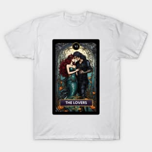 The Lovers Mermaid Tarot Card T-Shirt